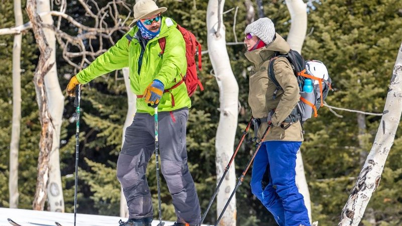 Uphill skiing at Bluebird Backcountry