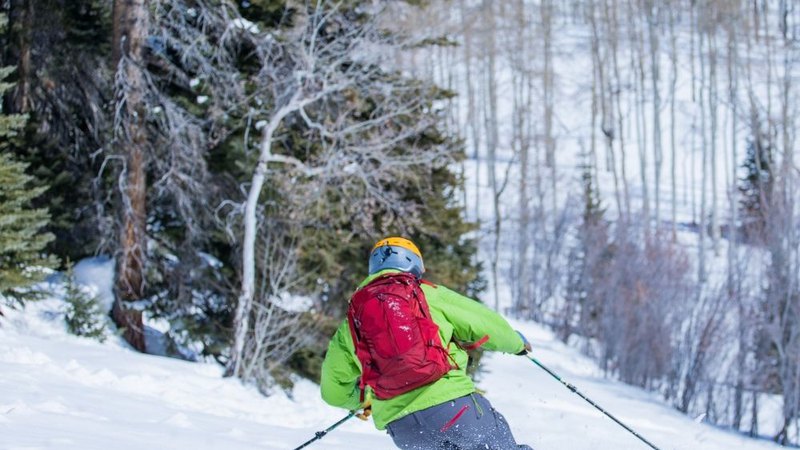 Skiing at Bluebird Backcountry