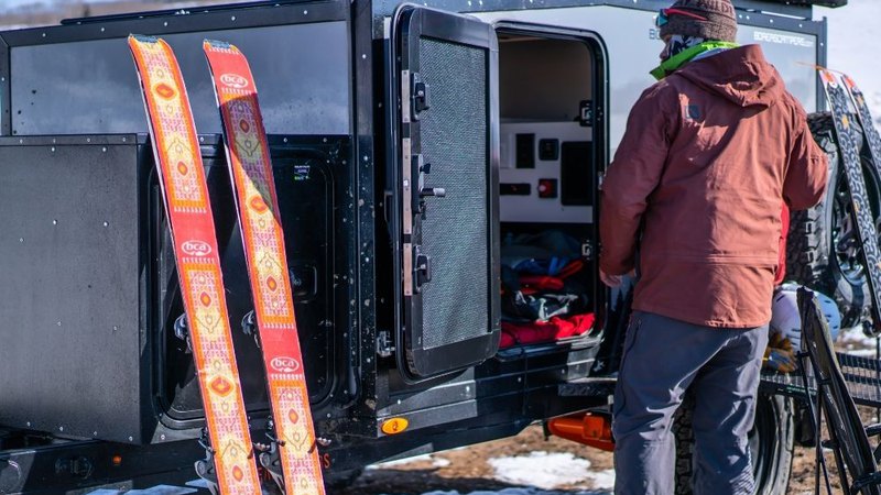 Winter camping in an offroad camper