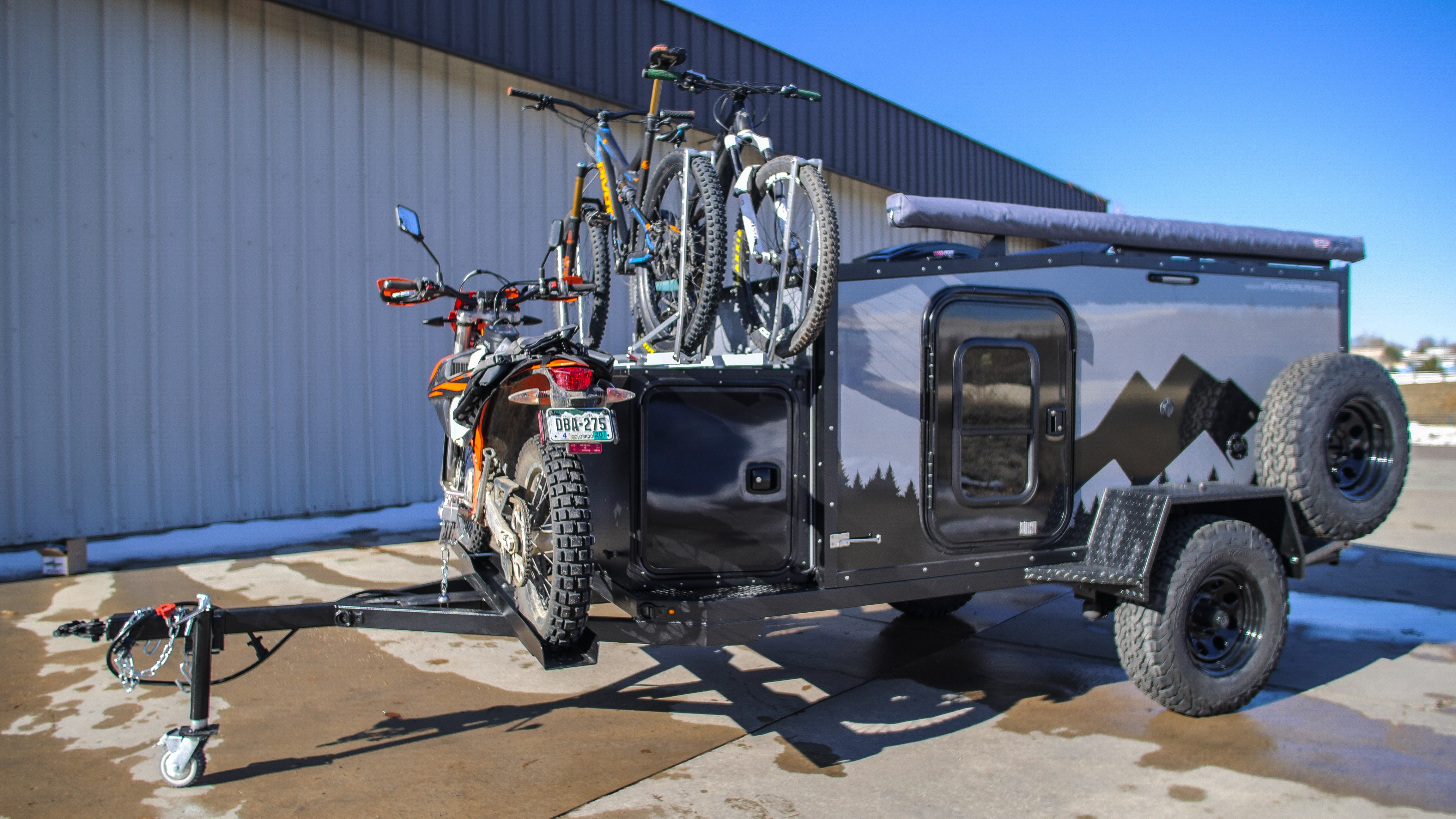front storage on the Boreas Campers adventure trailer