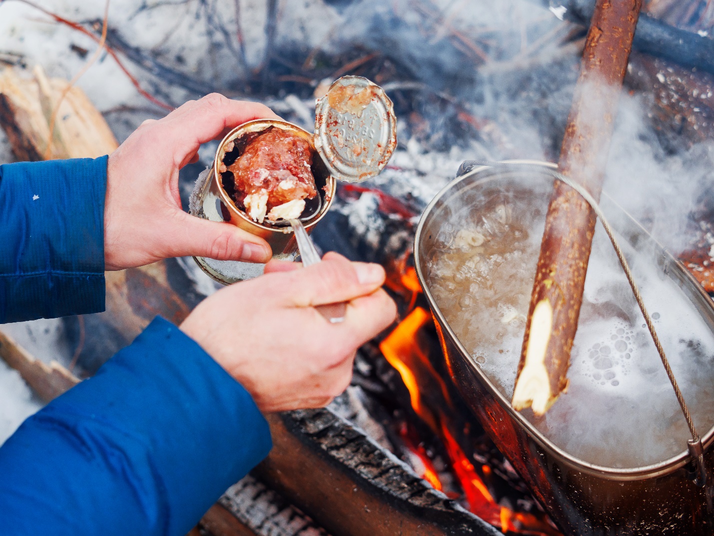 winter camping hacks food