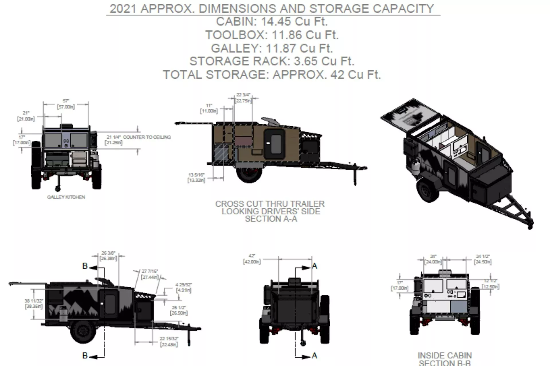 Dimensions of the Boreas Campers XT offroad camper