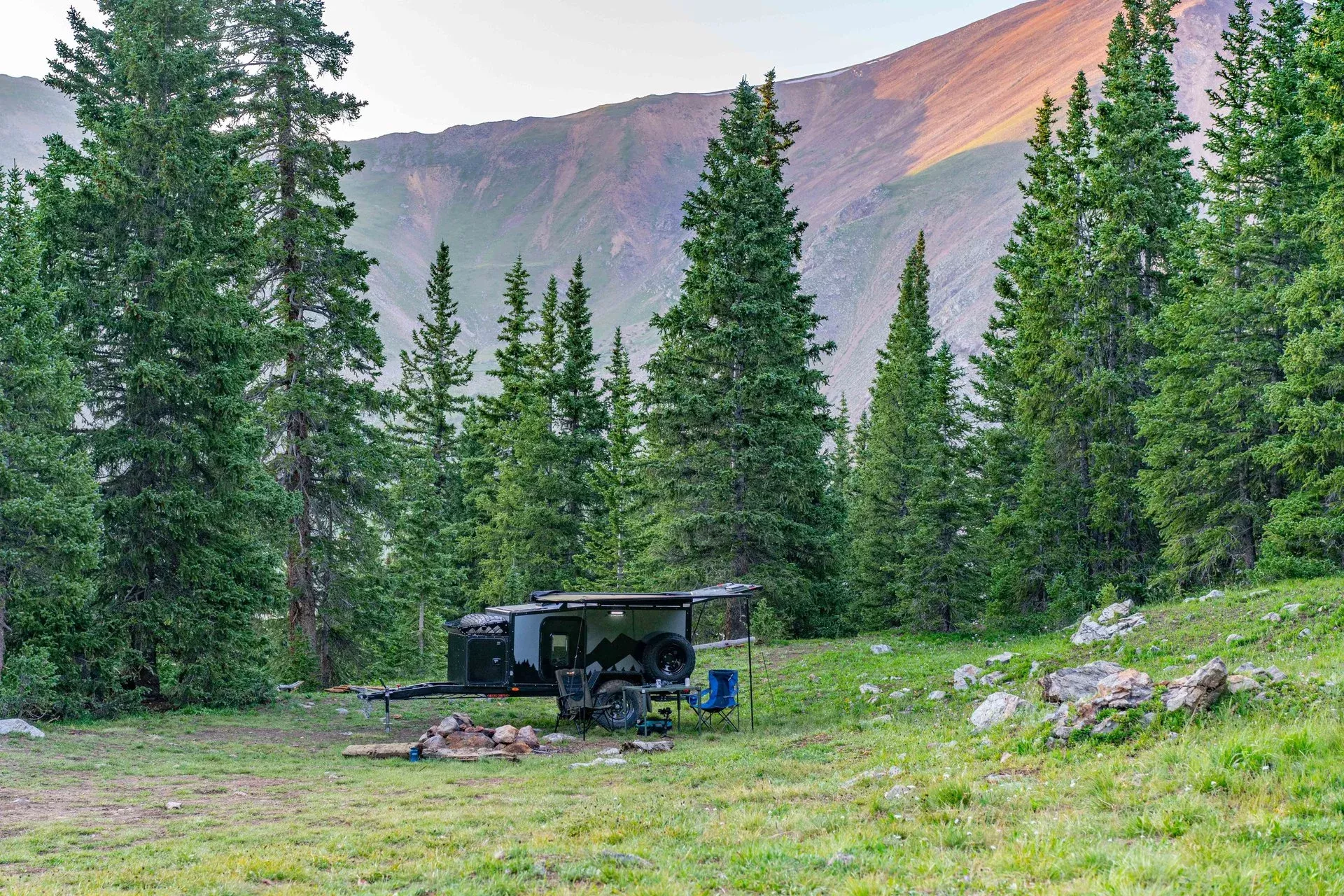 Boreas Campers XT off grid camper trailer in the mountains