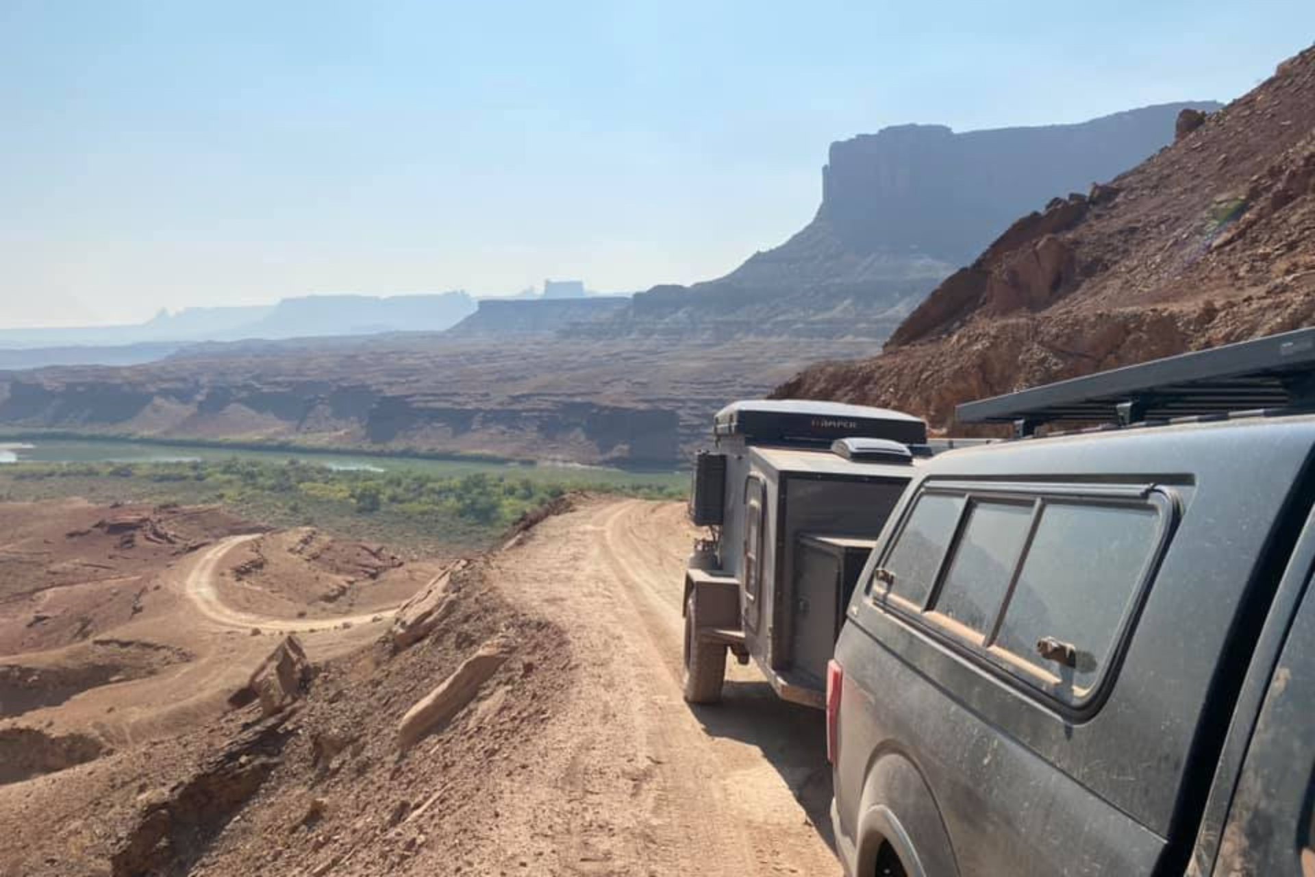 Boreas Campers Ambassadors Franklin and Lauren Crandall in their XT on the White Rim Trail