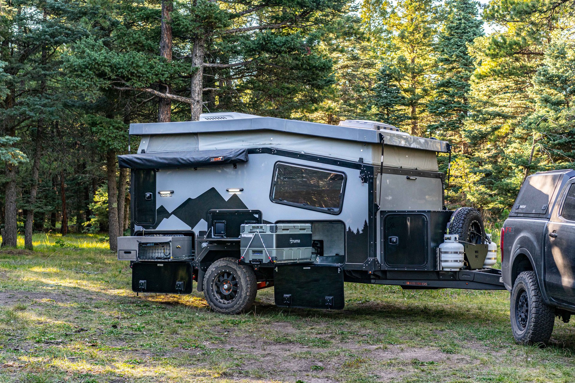 off grid EOS-12 camper trailer from Boreas Campers